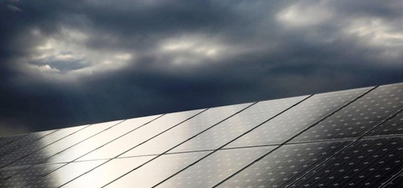 Solar panels on cloudy days